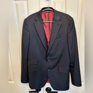 Robert Graham Blazer Men’s Size 52 | Navy Blue Pinstripe 100% Wool Sport Coat